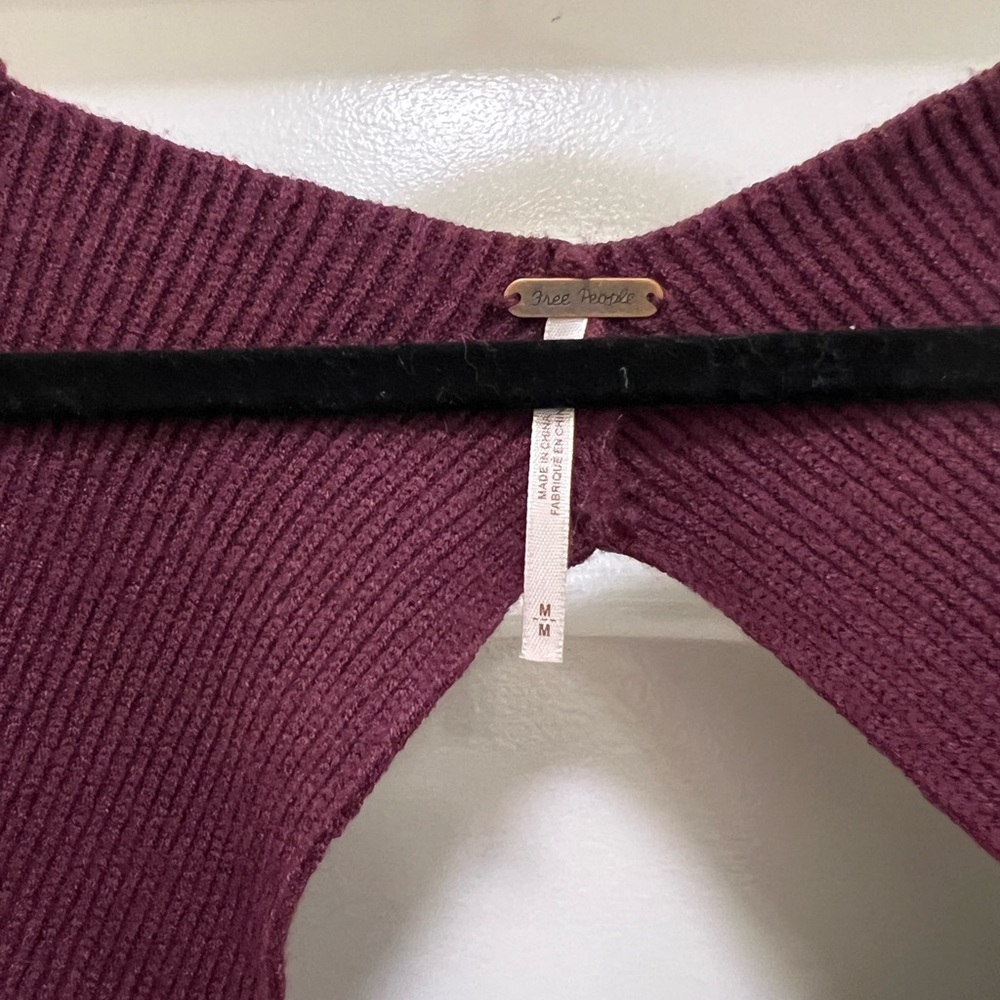 NWOT Free People Saffron Open-Back Ribbed Sweater - Picture 7 of 8
